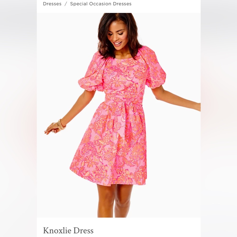 Lilly Pulitzer sz 8 dress, Knoxlie Elbow Sleeve, Mandevilla Baby Days Bloom
